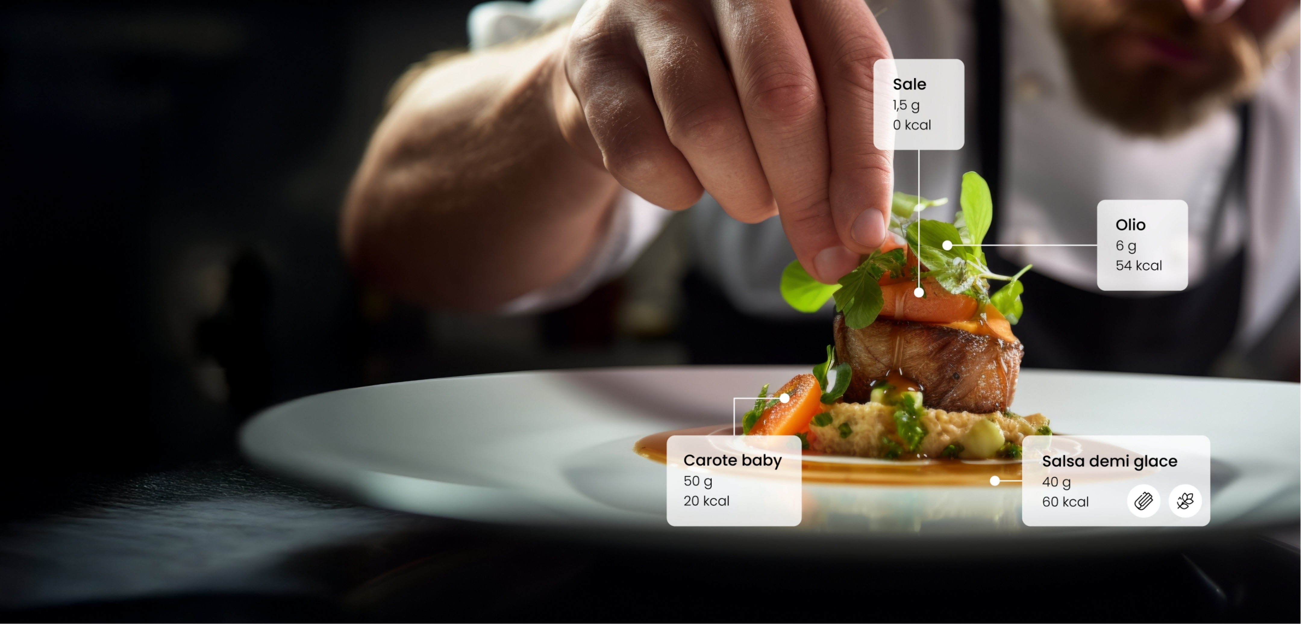 Ingredienti, ricette e menù, tutto digitalizzato con precisione e semplicità.